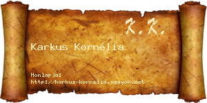 Karkus Kornélia névjegykártya